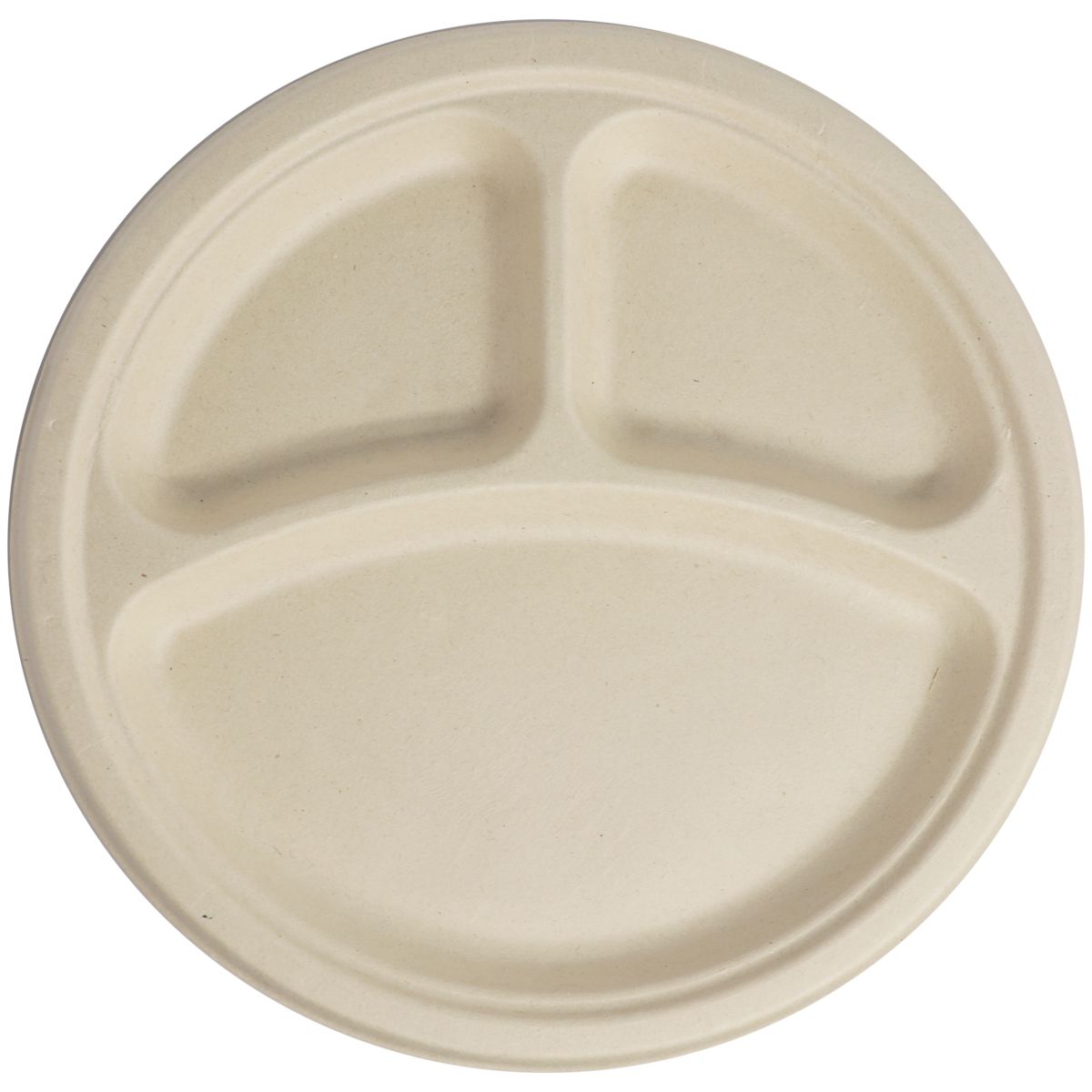 10" Fiber Plate 3-Compt | 700/case - World Centric