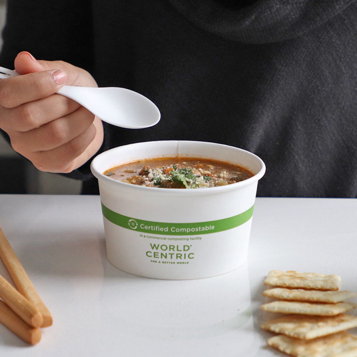 12 oz Hot & Cold Paper Food Container | PLA Lined | FSC® Paper | 500/case - World Centric