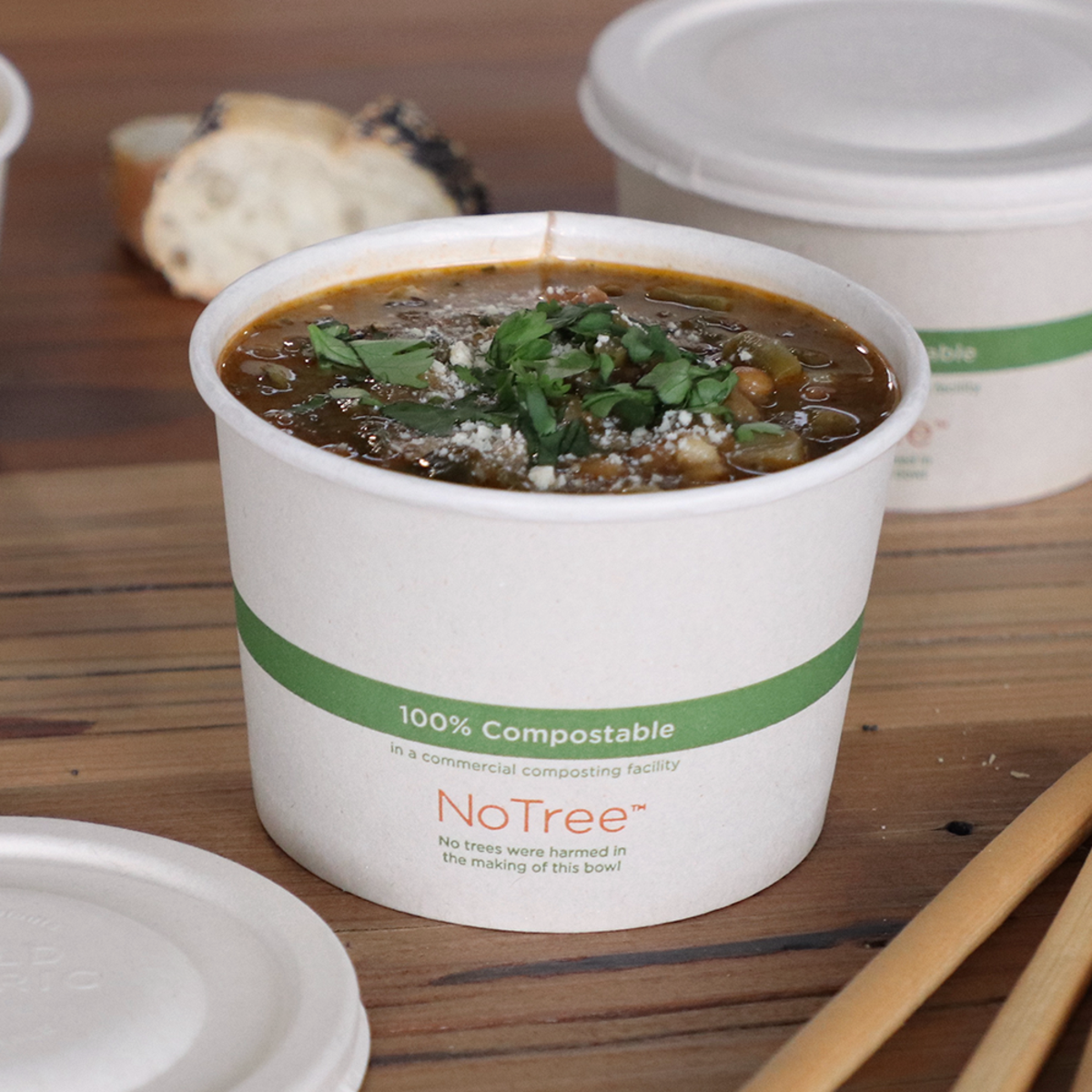 16 oz Hot & Cold Paper Food Container | PLA Lined | NoTree | 500/case - World Centric