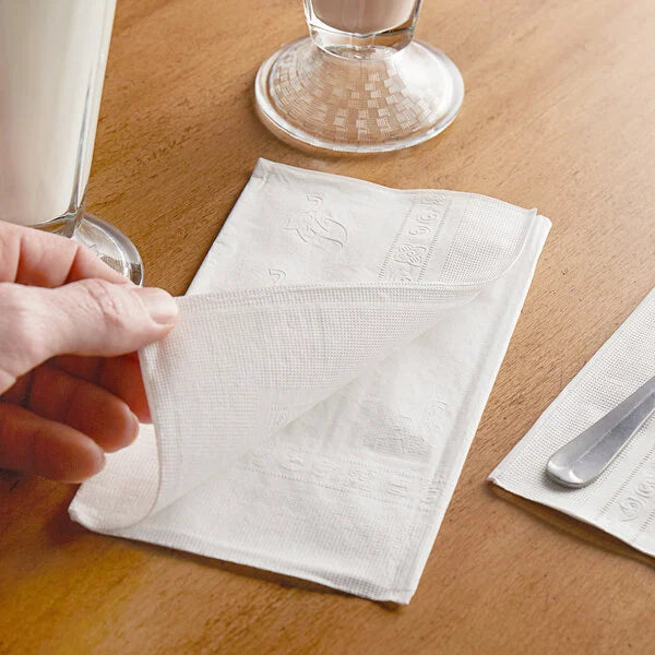 16x16 Airlaid Dinner Napkins, White, 1/8 fold - 1000/case - Earth Care Now
