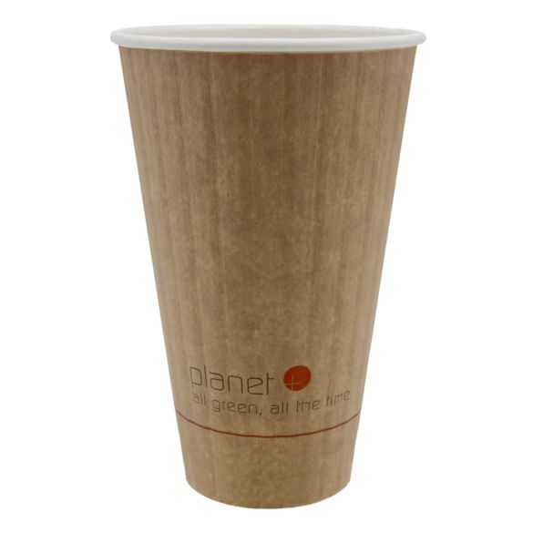 20 oz Compostable Hot Cup | Insulated Paper Cup | PLA Lined | Double Wall - Planet+ 600/case