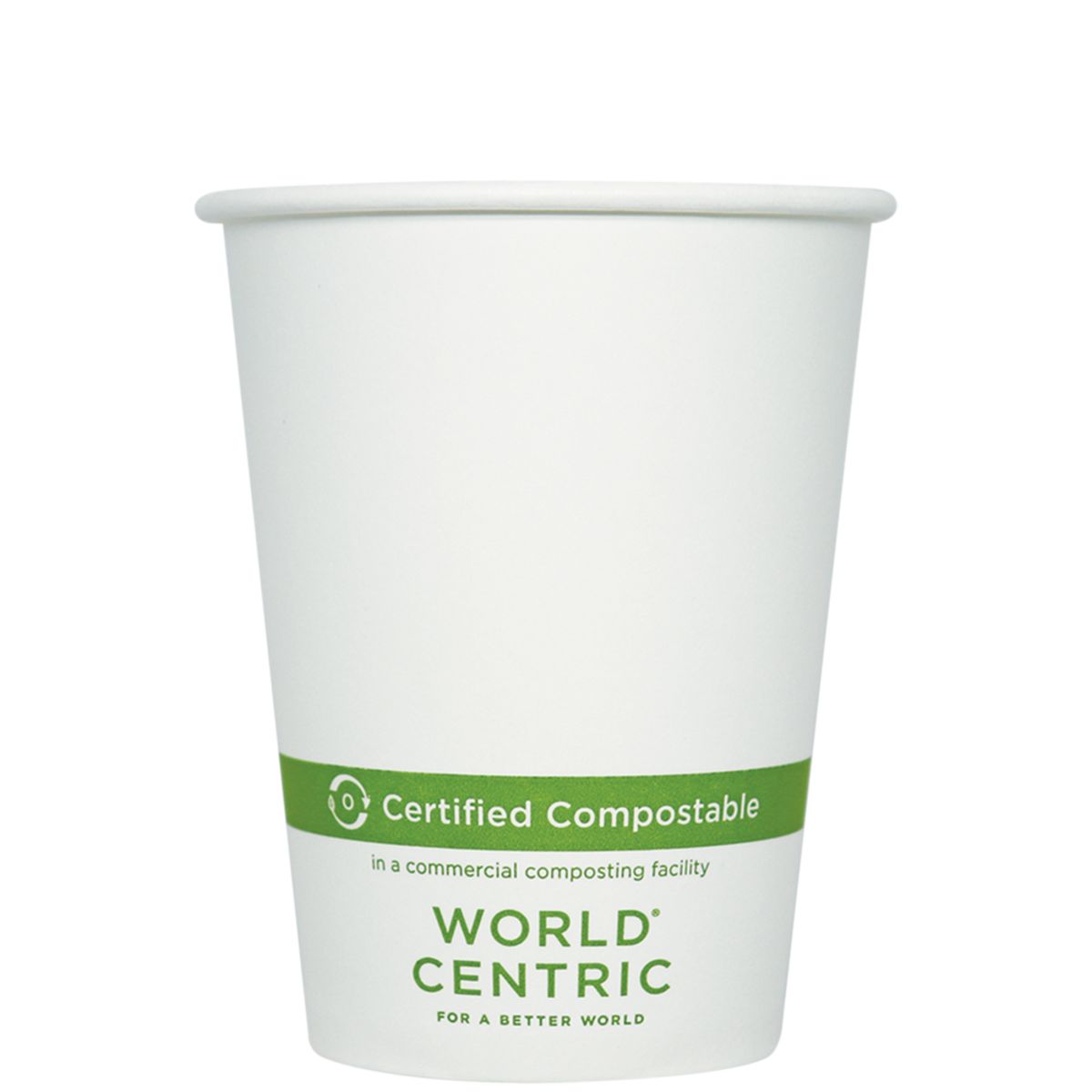 12 oz FSC® Paper Compostable Hot Cup | White | 1000/case- World Centric