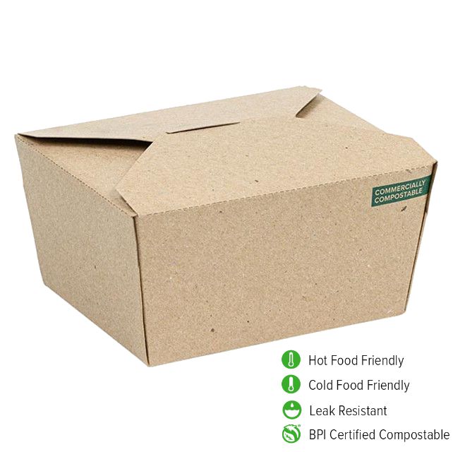 22 oz INNOBOX EDGE™ #1 | Compostable Kraft | PLA-Lined | 180/case - Stalk Market