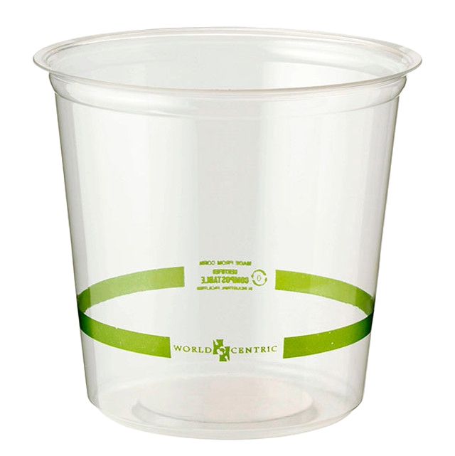 24 oz Round Deli Containers | Clear PLA | 500/case - World Centric