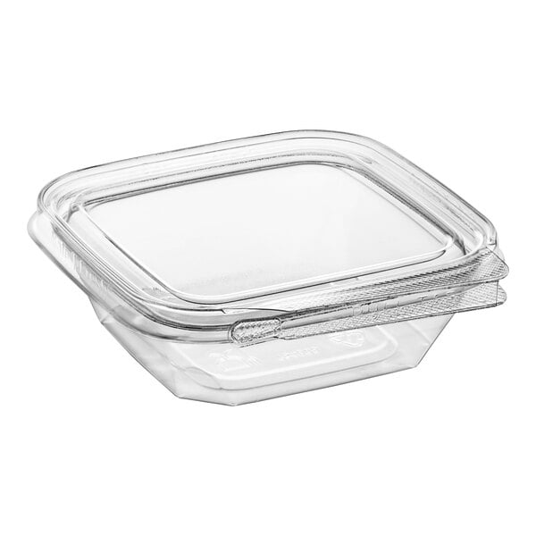 TS4008 - Inline Plastics 8oz Square Hinged Container Safe-T-Fresh Tamper Evident 300/cs