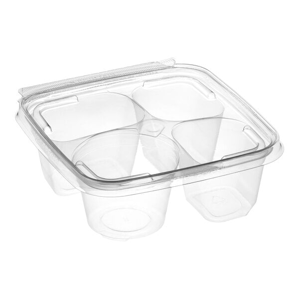 TSSB3R - Safe-T-Fresh Snackware Tamper-Evident Container, Clear PET, 6.37"x6.12"x2.25" - 252/case