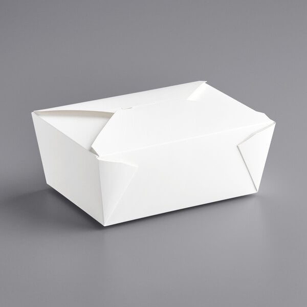 #4 96 oz White food box with glossy PE, 160/case
