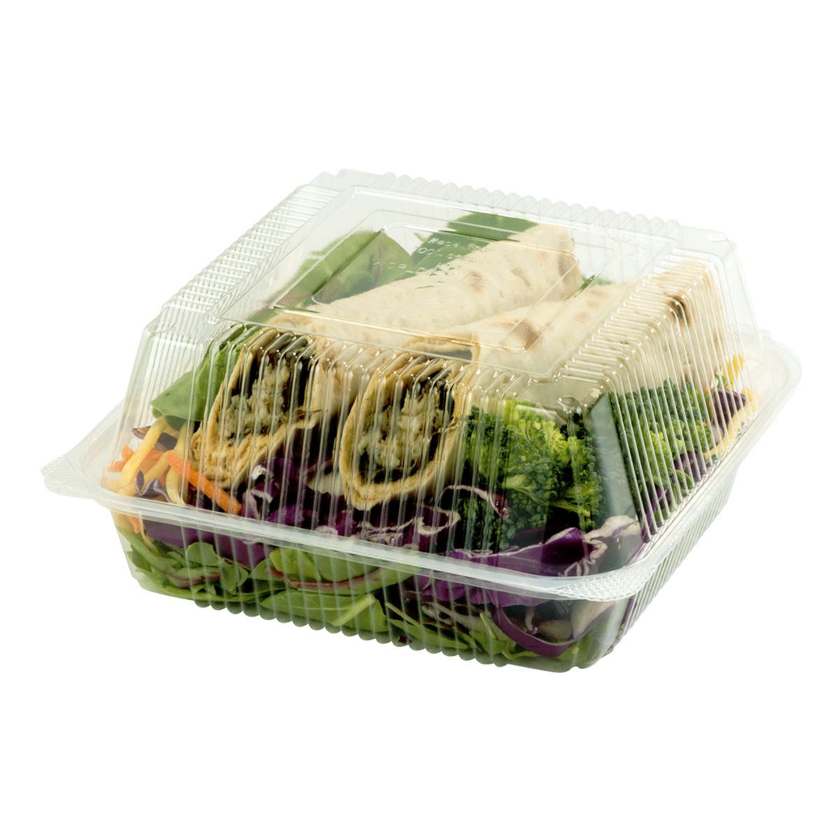 7x7x3" Hinged Clamshell | Clear PLA | 250/case - World Centric