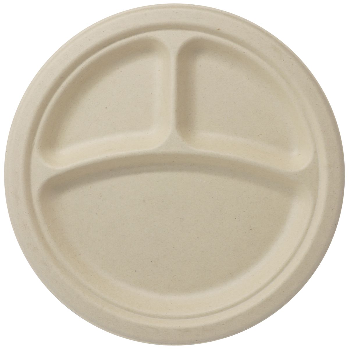 9" Fiber Plate, 3-Compt | 1000/case - World Centric