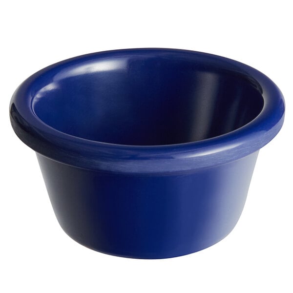 Acopa 2 oz. Blue Smooth Melamine Ramekin - 12/Case