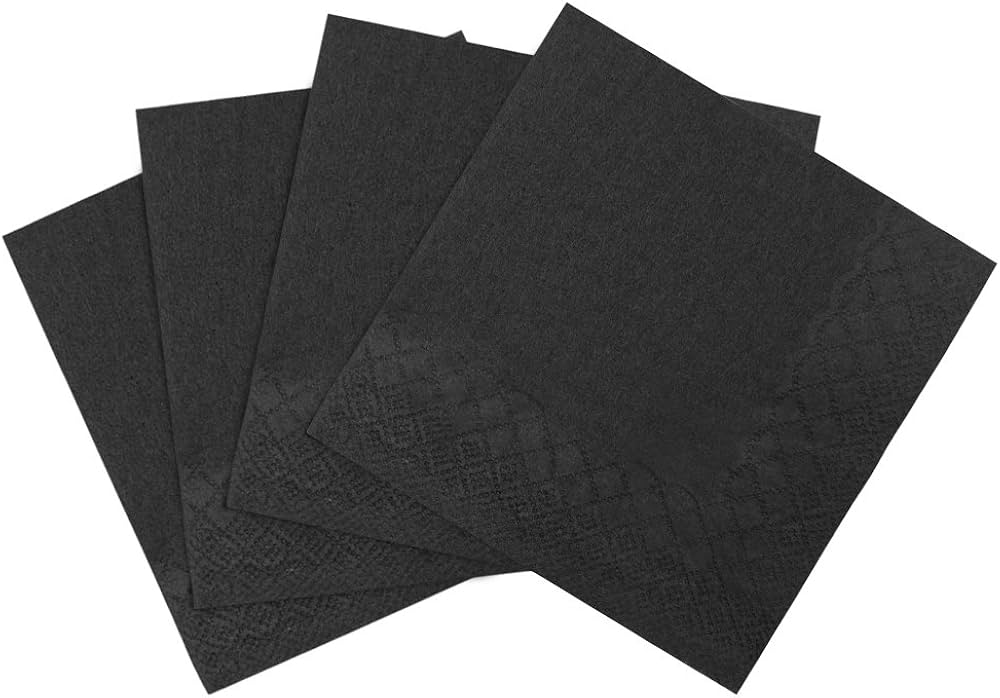 BN4250 - 2-Ply 9.5" x 9.5" Beverage Napkin Black 1000/case