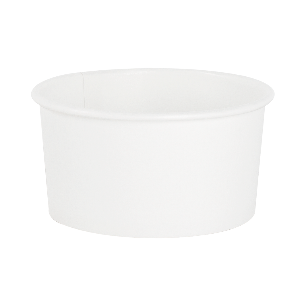 Eco-Friendly 6oz Paper Cold/ Hot Food Container (90.8mm), White - 1,000 pcs