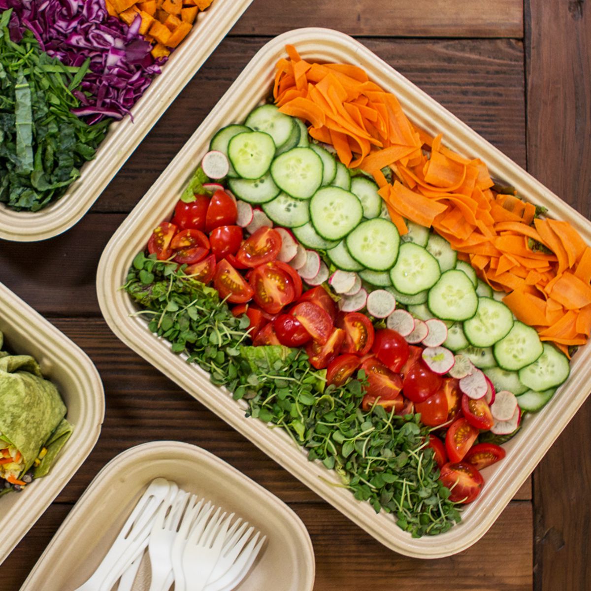 Fiber Catering Tray | PLA Lined | Half Size (120 oz) | 200/case - World Centric