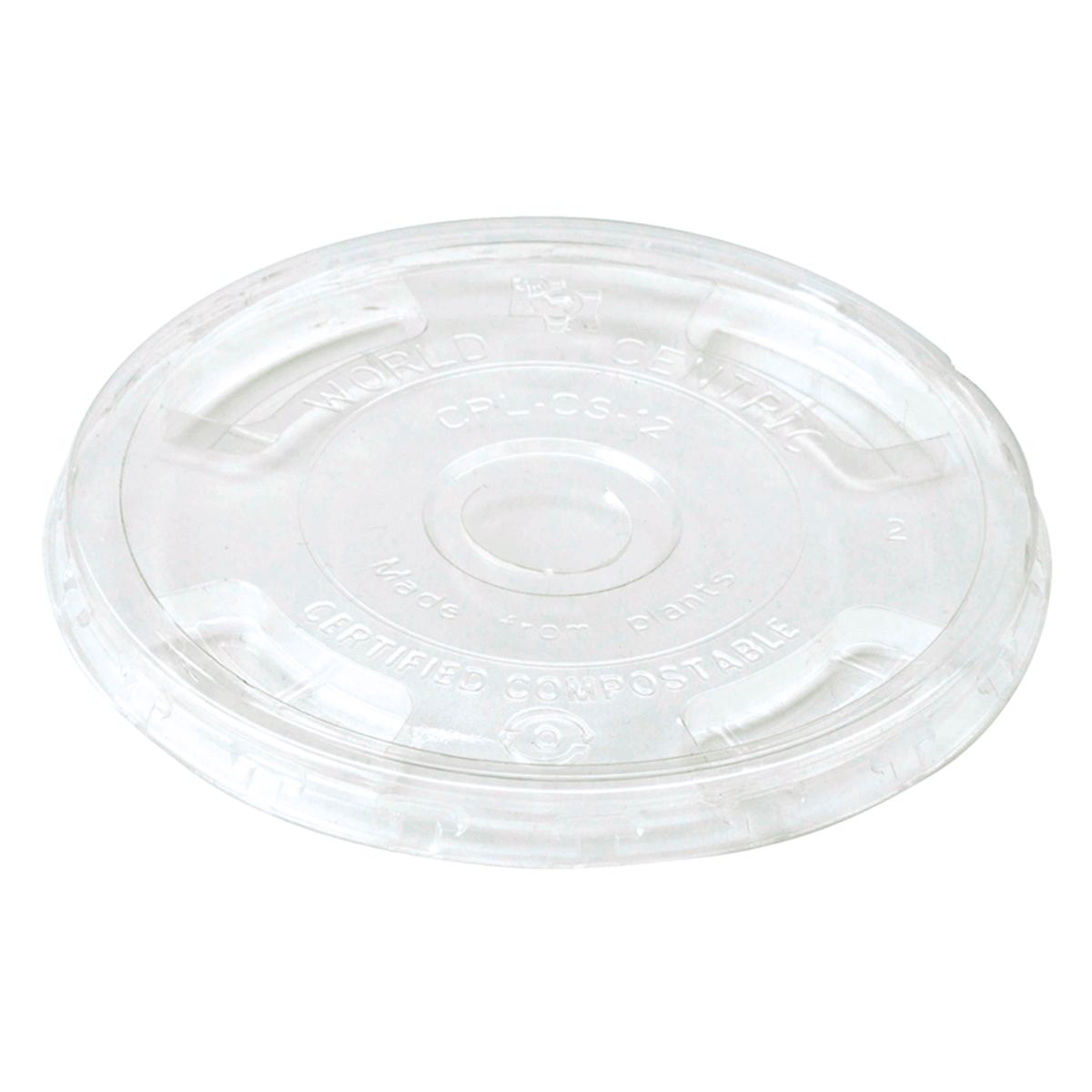 Flat Lid for 9-24 oz Cold Cup | Compostable | Clear PLA | 1000/case - World Centric