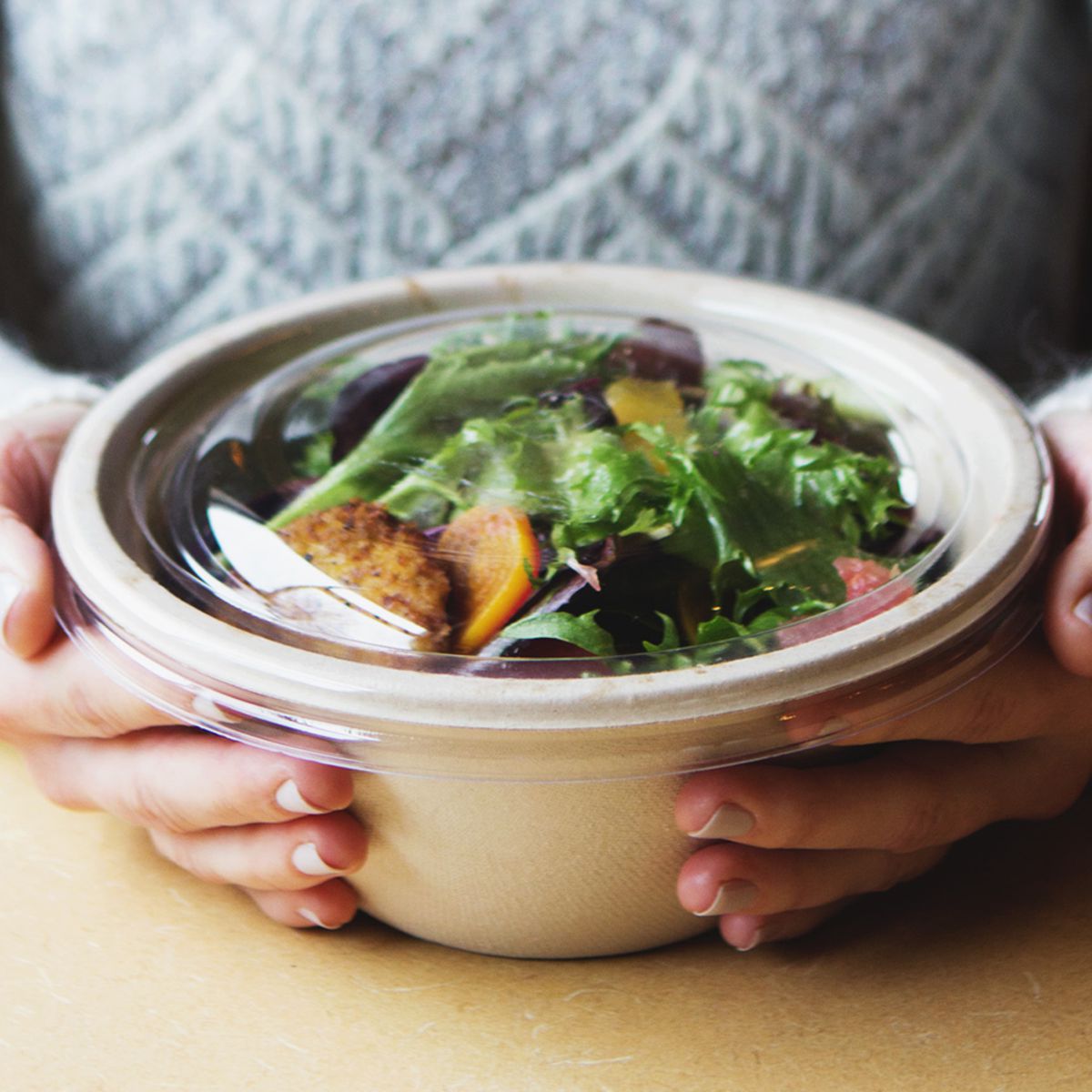 LID PLA - 16-32 oz Fiber Bowls, Clear | 300/case - World Centric