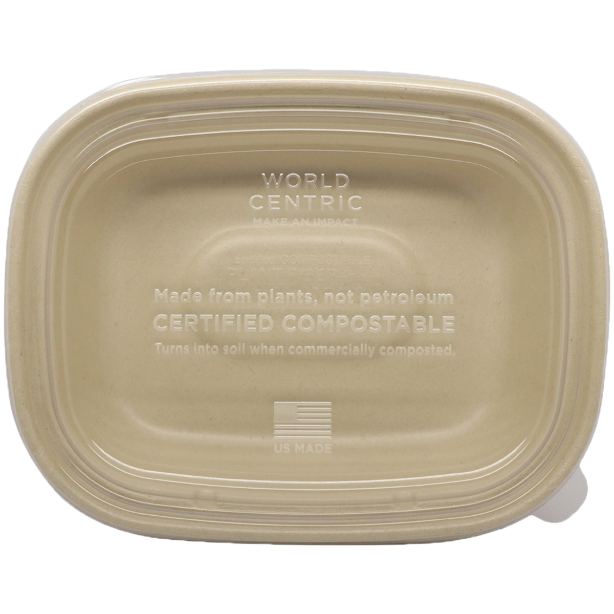 LID PLA | 20-48 OZ FIBER BOXES, CLEAR | 400/CASE - WORLD CENTRIC