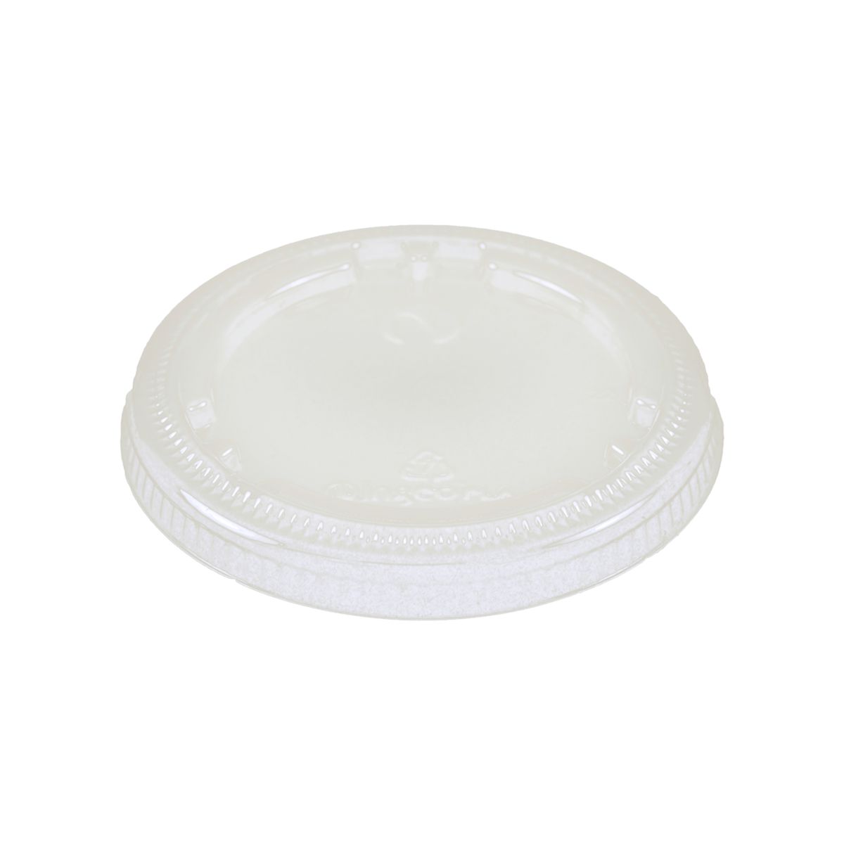 LID PLA - 4 to 9 oz Cold Cups and 2oz Flat Portion Cup , Flat, No Straw Hole | 1000/case - World Centric