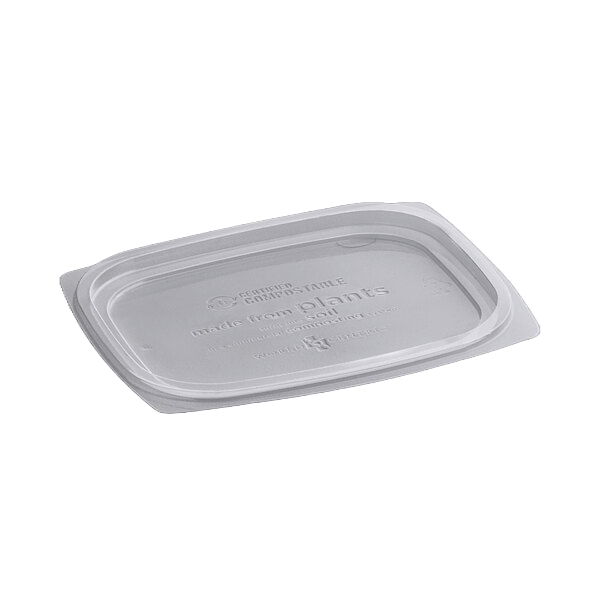 LID PLA | 8-16 oz Rectangular Deli Container | Clear | 900/CASE - World Centric