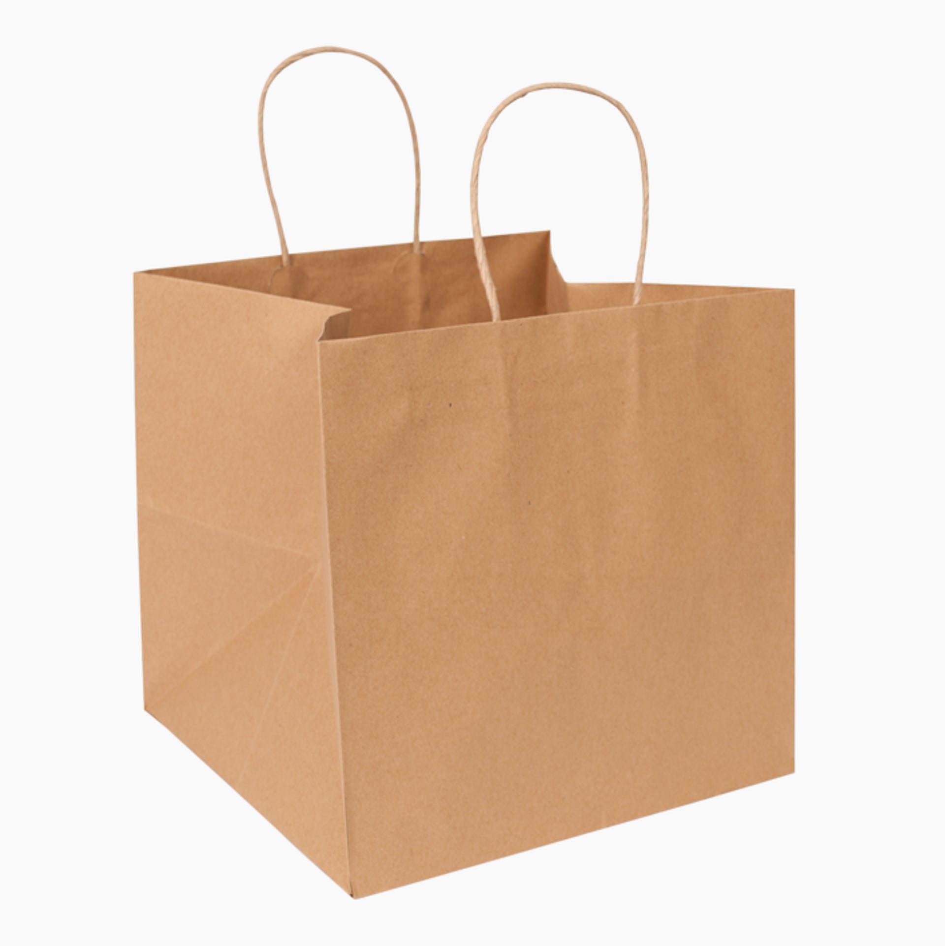 (910) 10"X10"X10"paper handle bag, kraft paper , 120gsm,250 pcs/ ctn