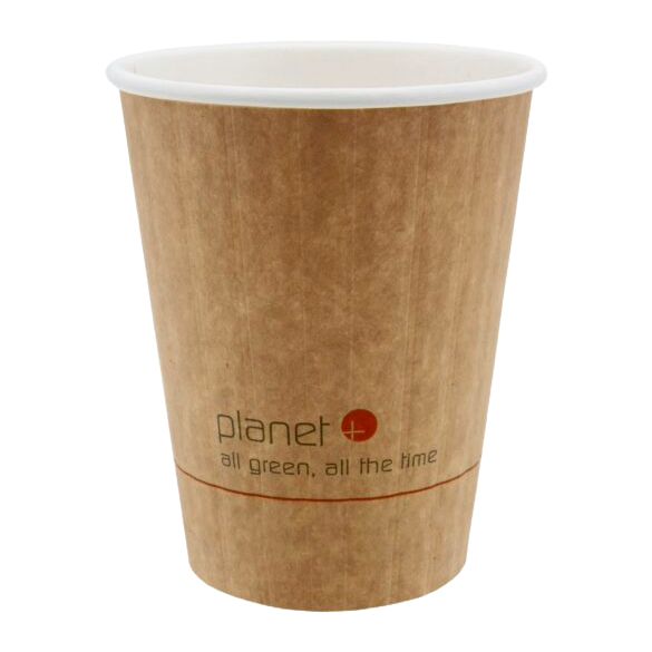 12 oz Compostable Hot Cup | Insulated Paper Cup | PLA Lined | Double Wall | 1000/case - Planet+