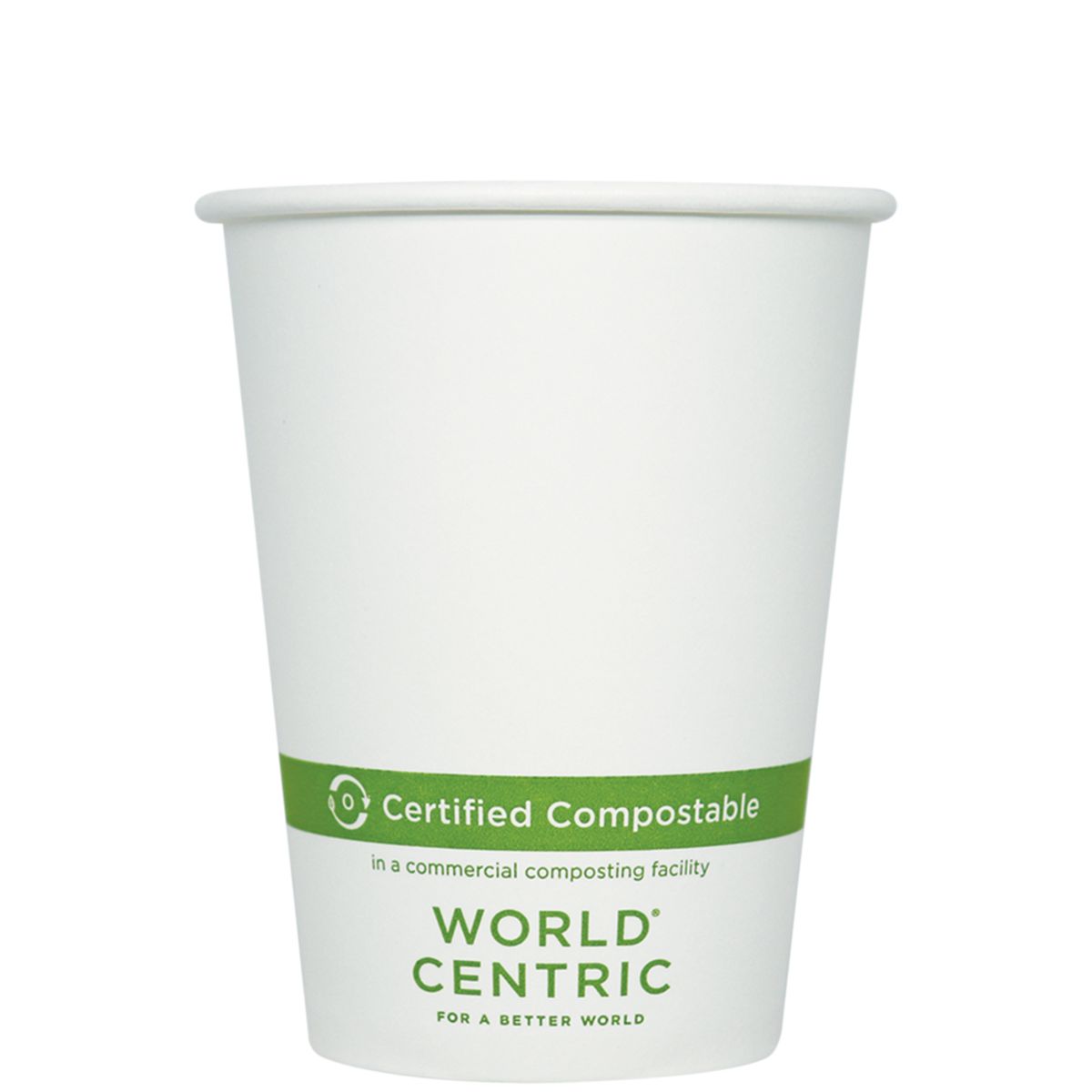 12 oz FSC® Paper Compostable Hot Cup | White | 1000/case- World Centric