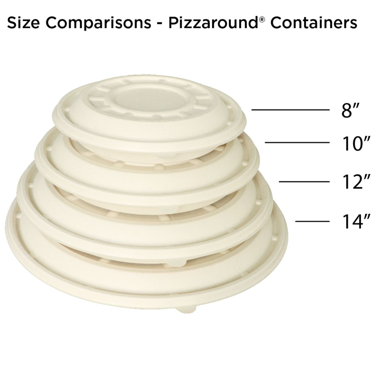 14" PizzaRound Tray - Lid sold separately - 100/case - World Centric
