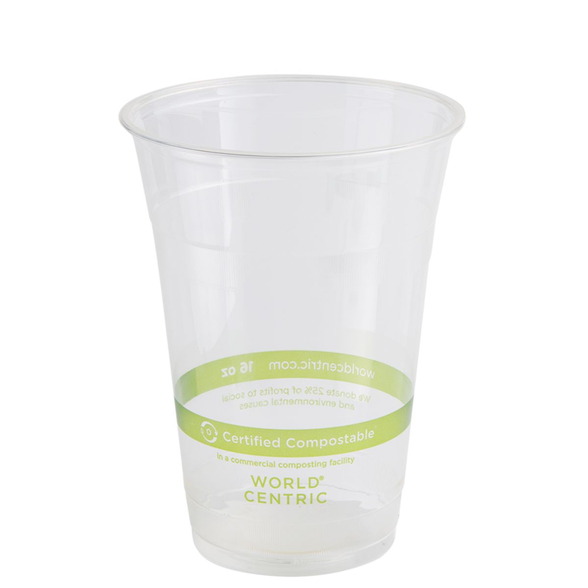 16 oz Cold Cup | Clear | Certified Compostable | 1000/case - World Centric