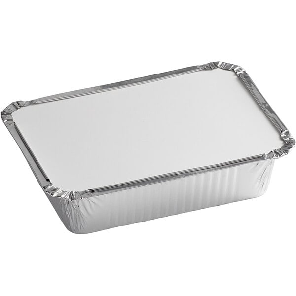 1.5 lb. Deep Oblong Foil Take-Out Container with Board Lid - 250/Case
