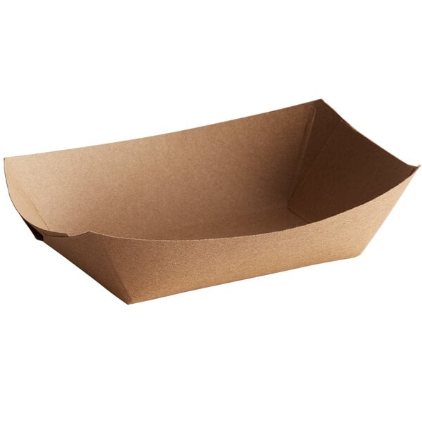 2 lb Paper boat tray Kraft, 1000/case - Wellcare