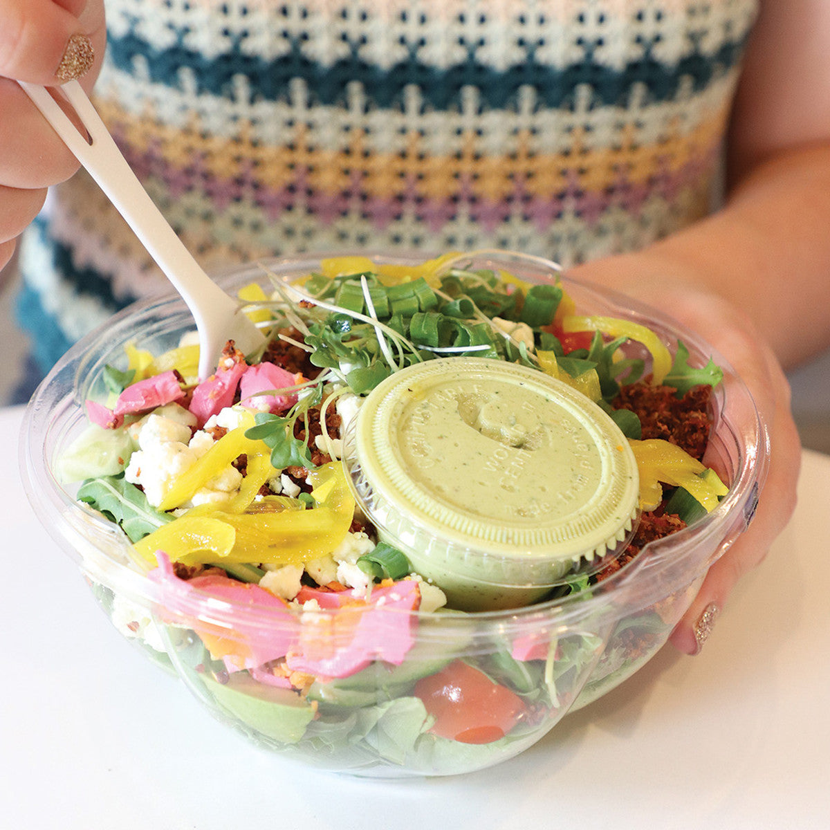 World Centric 32 oz Compostable PLA Salad Bowl