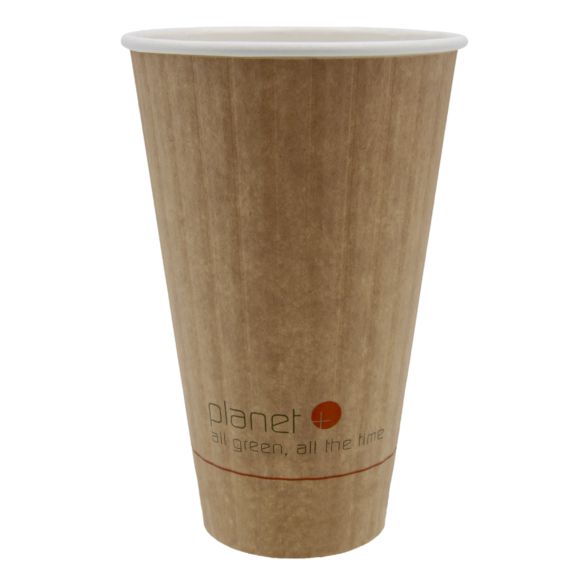 20 oz Compostable Hot Cup | Insulated Paper Cup | PLA Lined | Double Wall - Planet+ 600/case