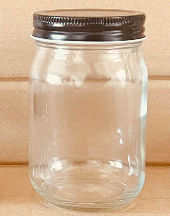 12 OZ UNIVERSAL JAR 70/450 FLINT with black metal lid - 72/case