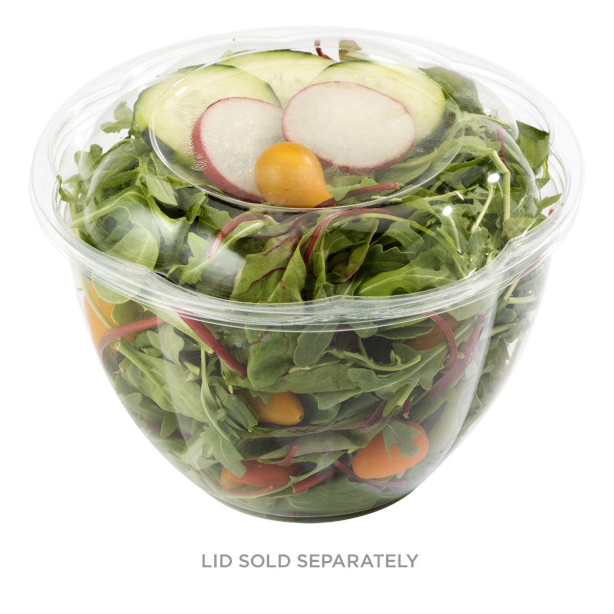 48 OZ ROUND Salad Bowls | CLEAR PLA | 300/CASE - WORLD CENTRIC