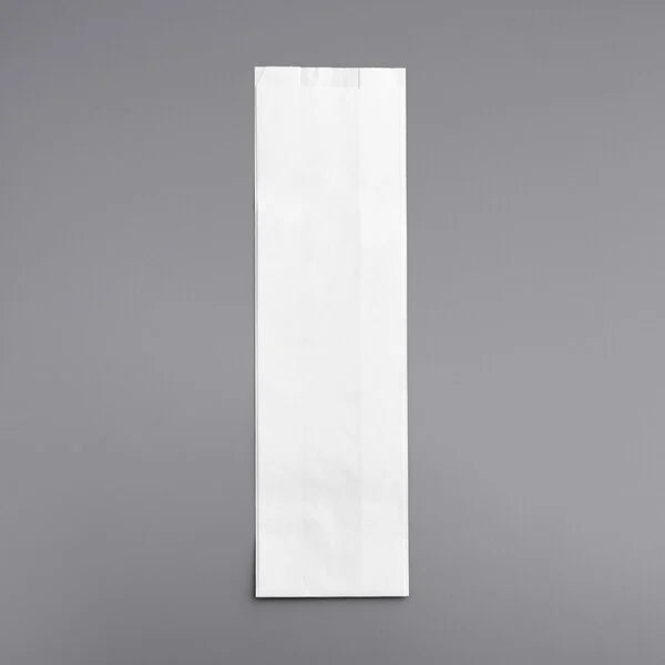5 1/4" x 3 1/4" x 18" Plain Unwaxed White Paper Bread Bag - 1000/Case - Bagcraft