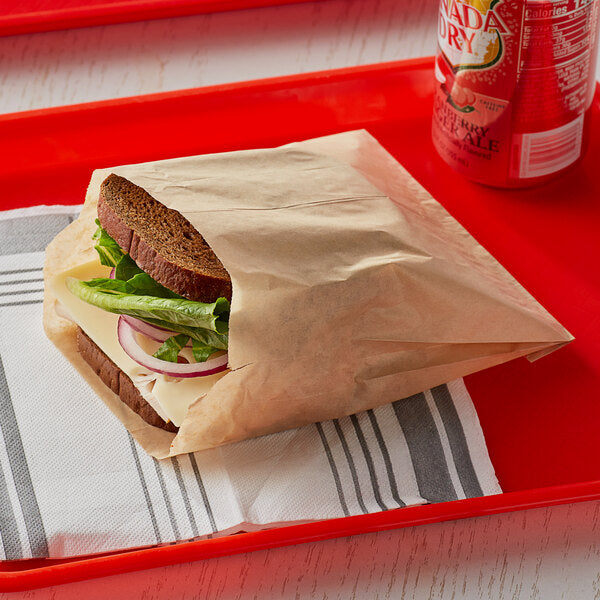 6" x 6 1/2" Grease-Resistant Sandwich Bag - 2000/Case - Bagcraft