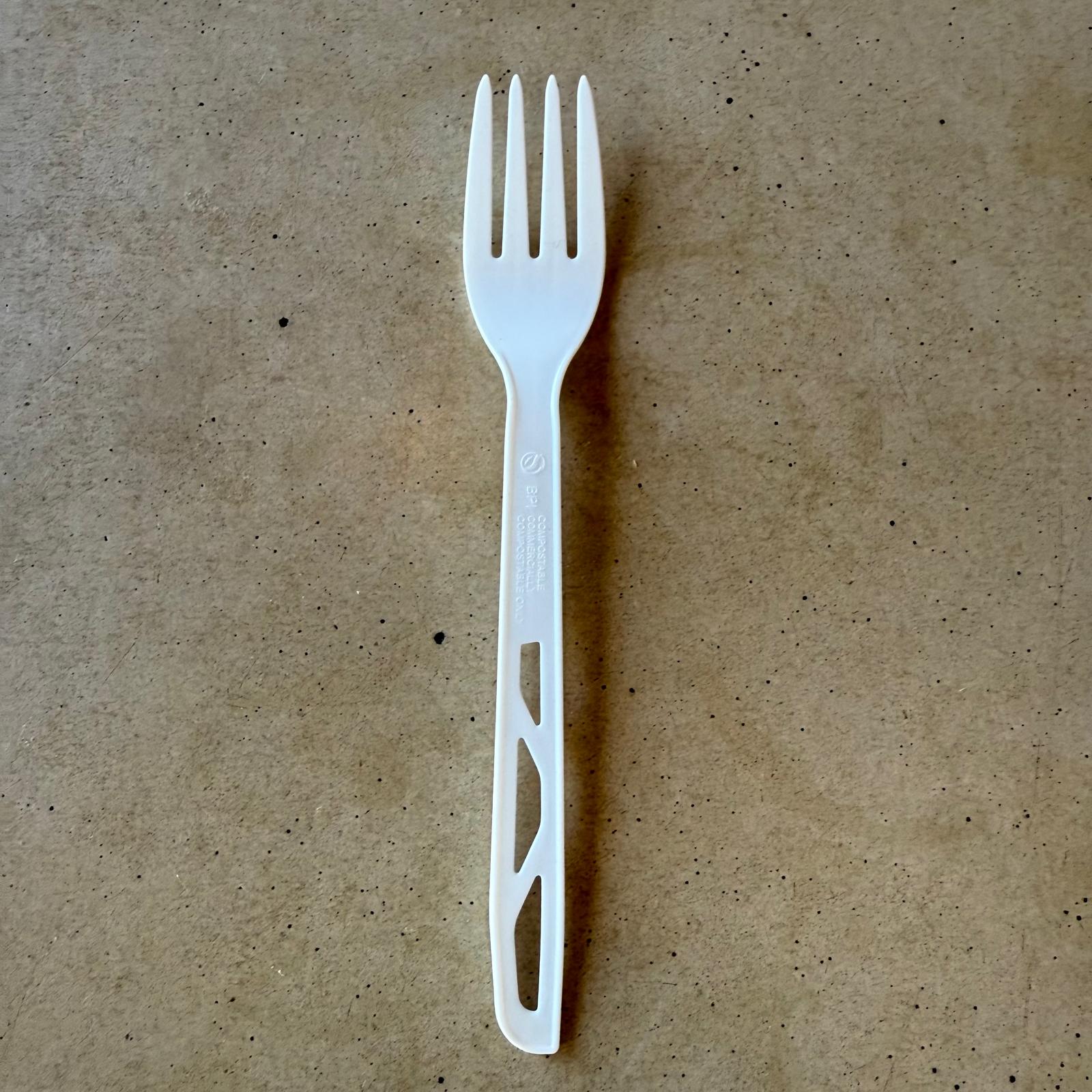 6.3" Compostable Fork | White | 1000/case - Earth Care