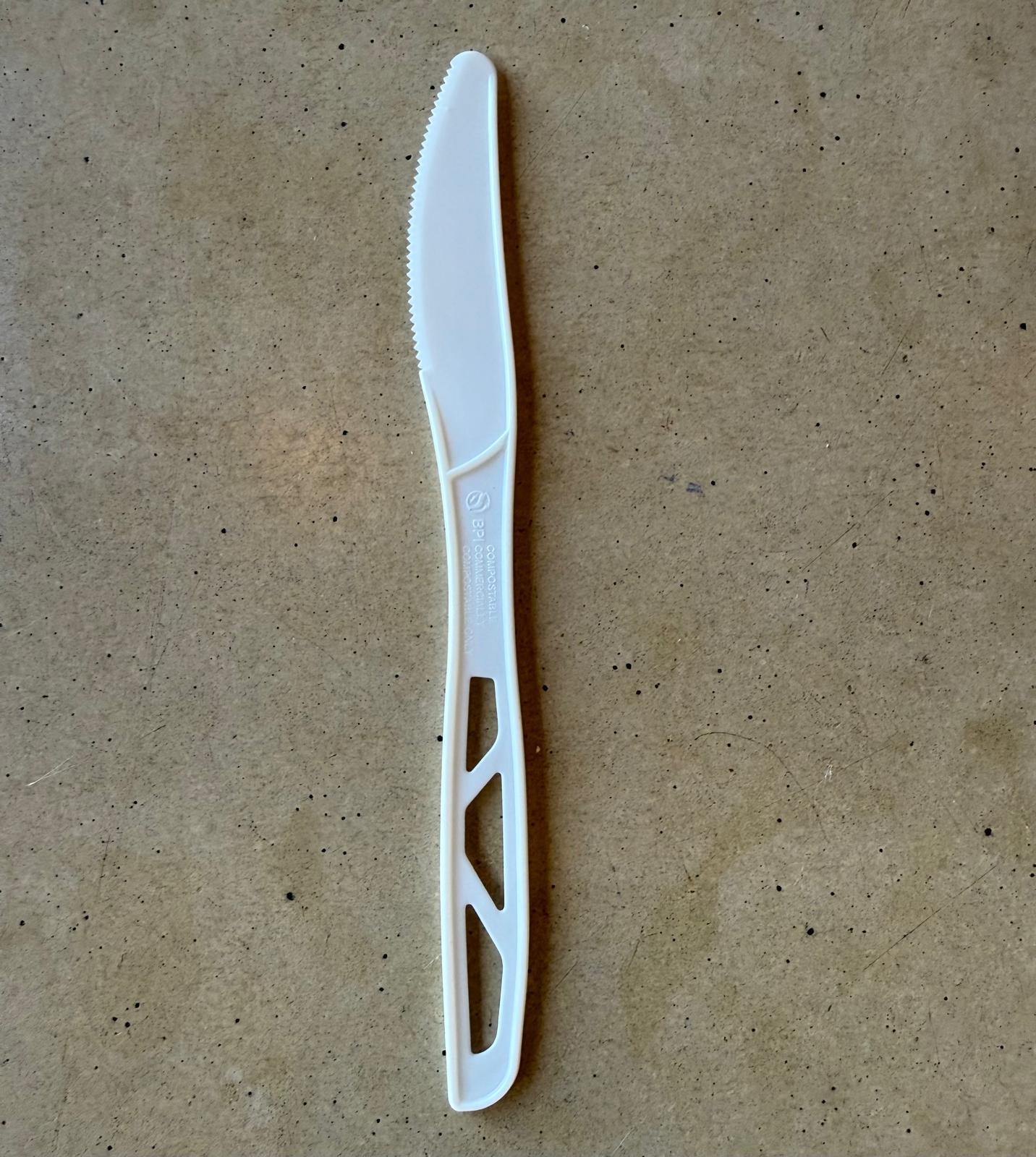 6.3" Compostable Knife | White | 1000/case - Earth Care