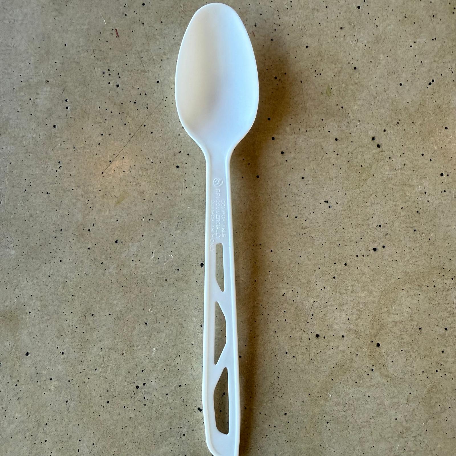 6.3" Compostable Spoon | White | 1000/case - Earth Care