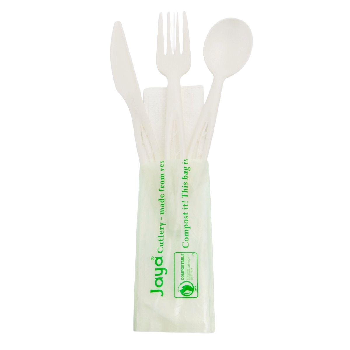 6.5" Individually Wrapped Cutlery Kit with Napkin | Heavy Weight | White | 250/case - Stalk Market