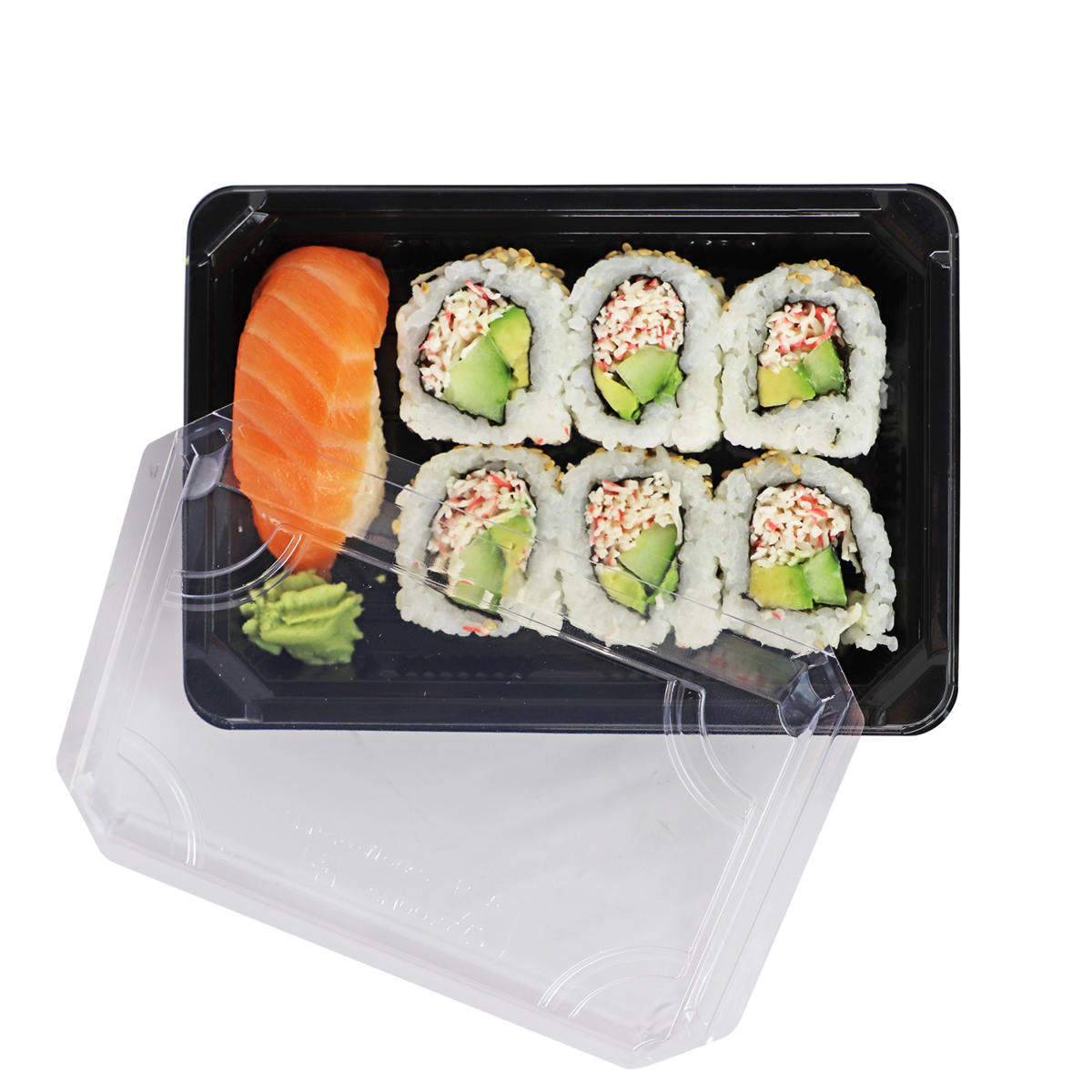 7"x5" Eco-Friendly Sushi Tray with Lid | PLA | 300/case - World Centric