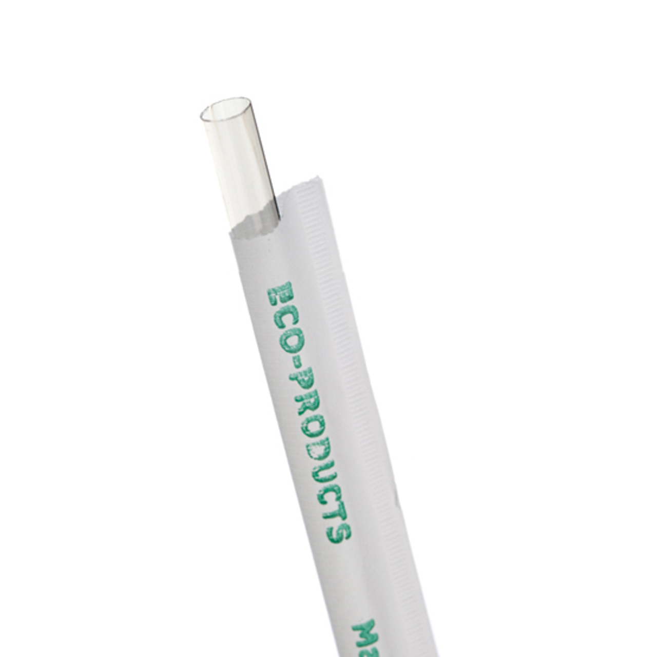 8 mm 9.5" BPI Certified compostable straws - individually wrapped - 4800/case - Eco Products