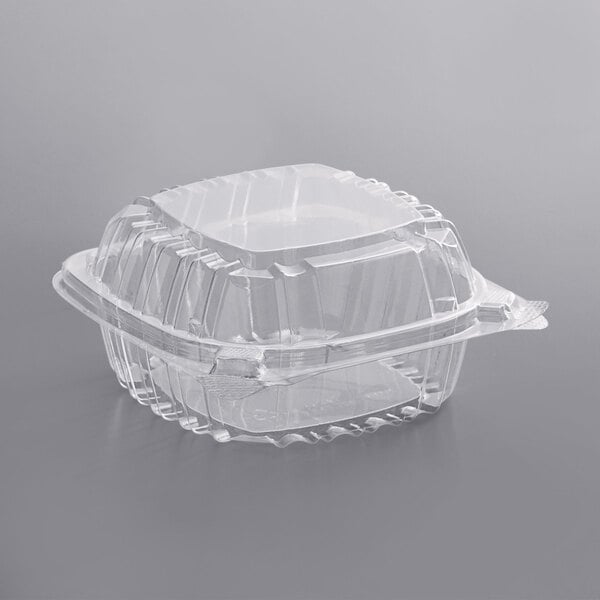 Clear PS Hinged container 6"x6"x3" 500/case