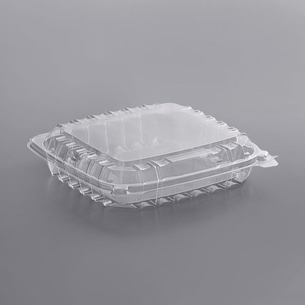 Clear PS Hinged container 8"x8"x2" 250/case