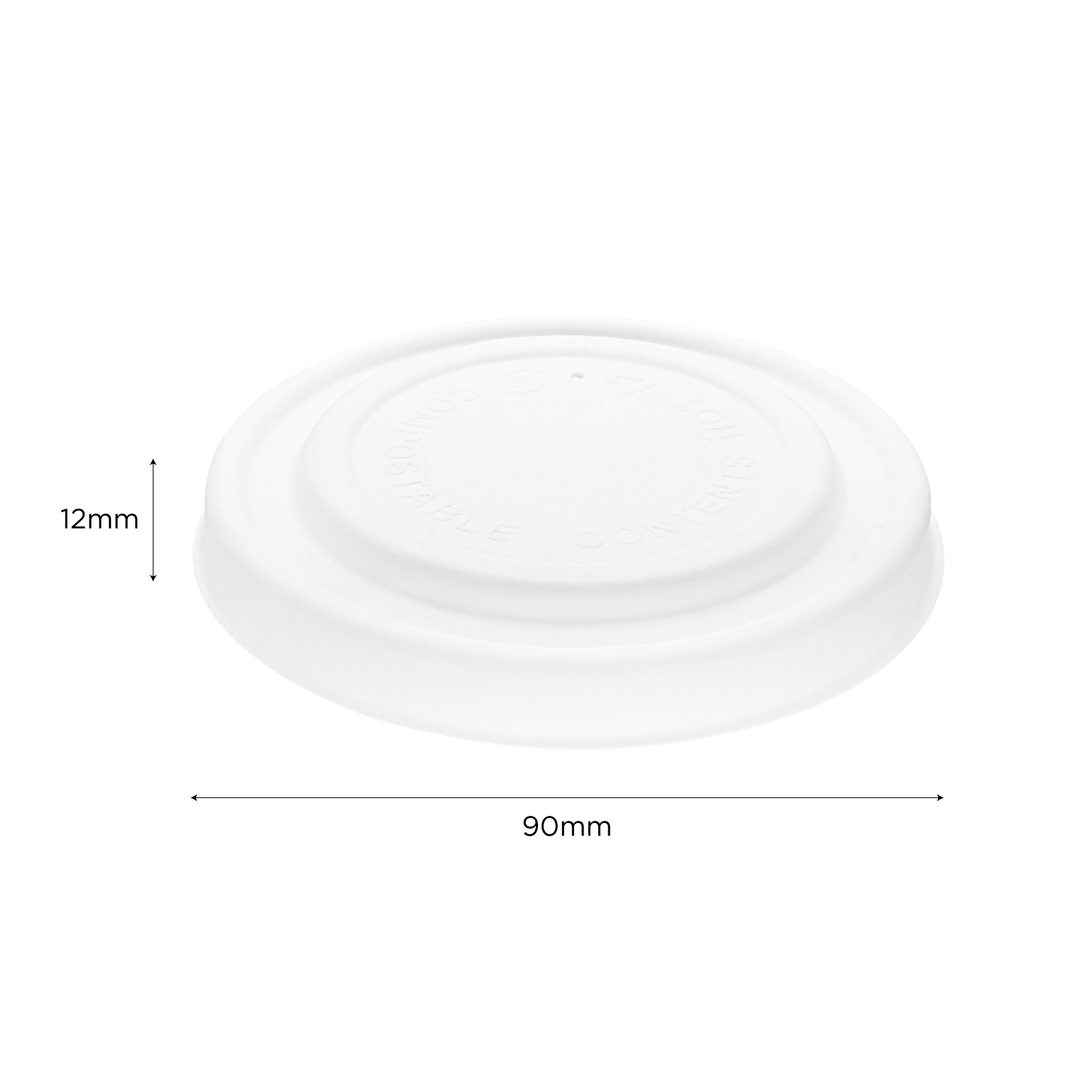 Compostable Fiber Paper Flat lid for 6-10oz Paper Food Container - 1,000 pcs