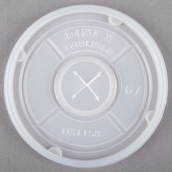 Dinex DXTT58 Translucent Disposable Lid with Straw Slot for Tumblers - 1000/Case
