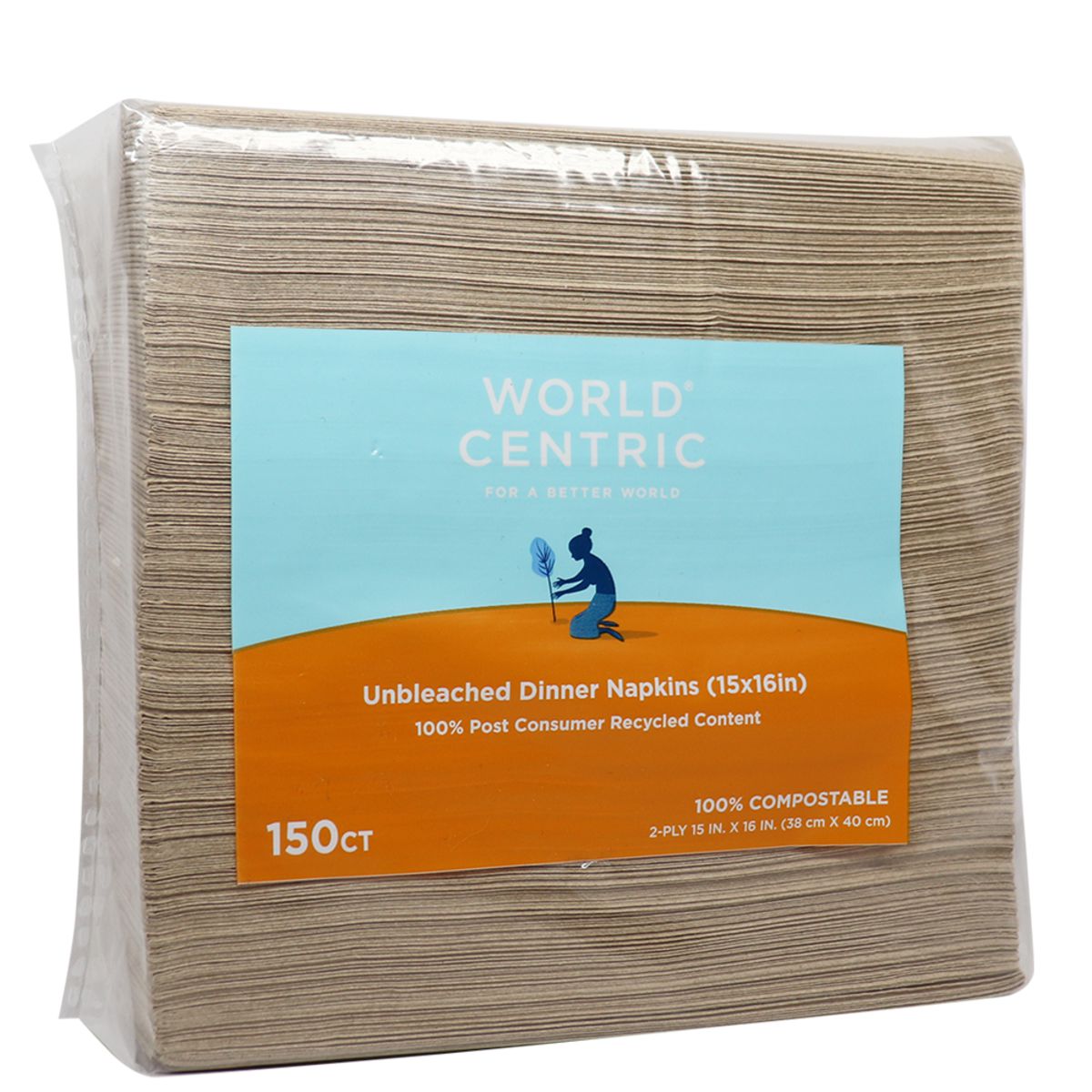 Dinner Napkins, 4x8 in (2-ply) | 3000/case - World Centric