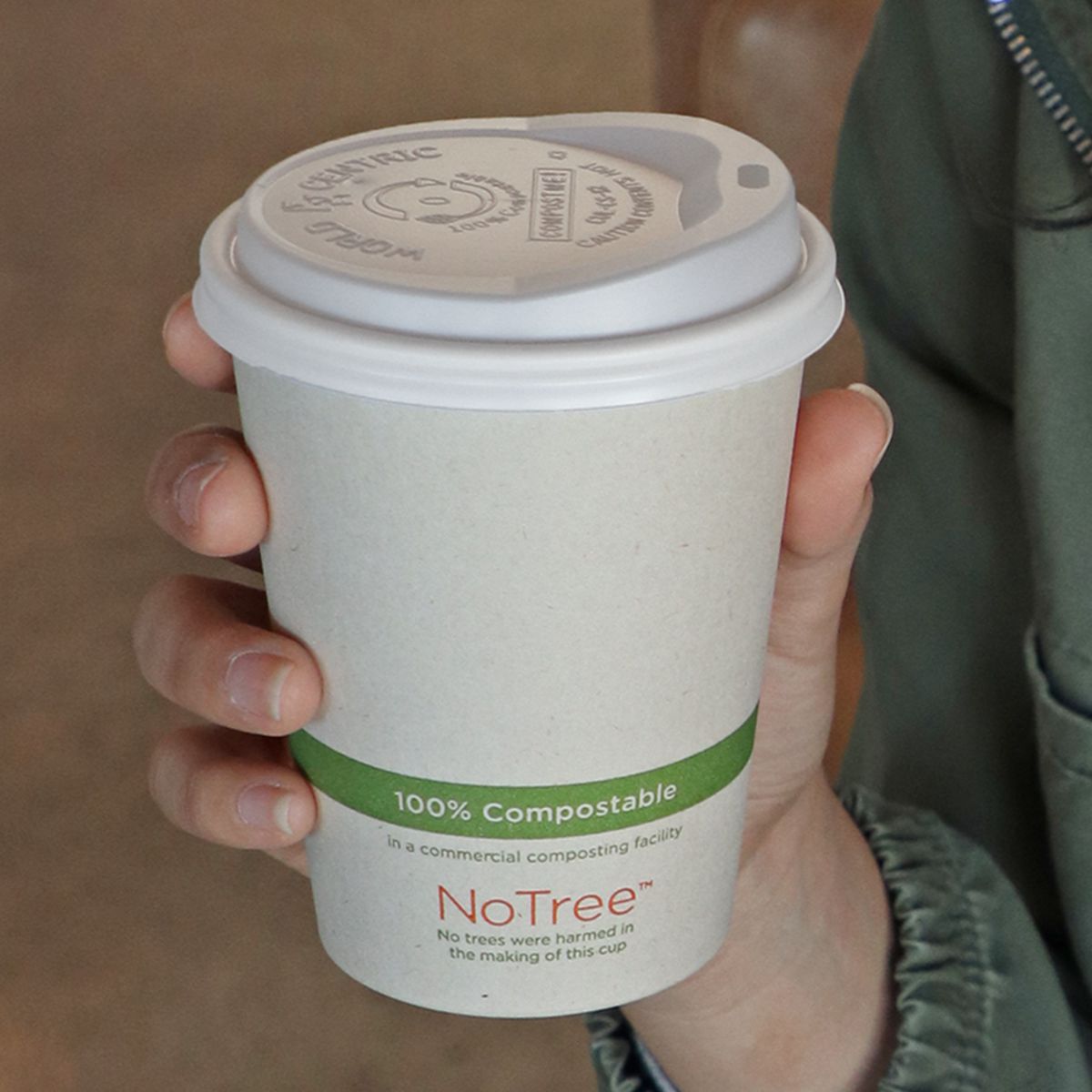 Flat Lid for 10-20 oz Hot Cup | Compostable | CPLA | 1000/case - World Centric