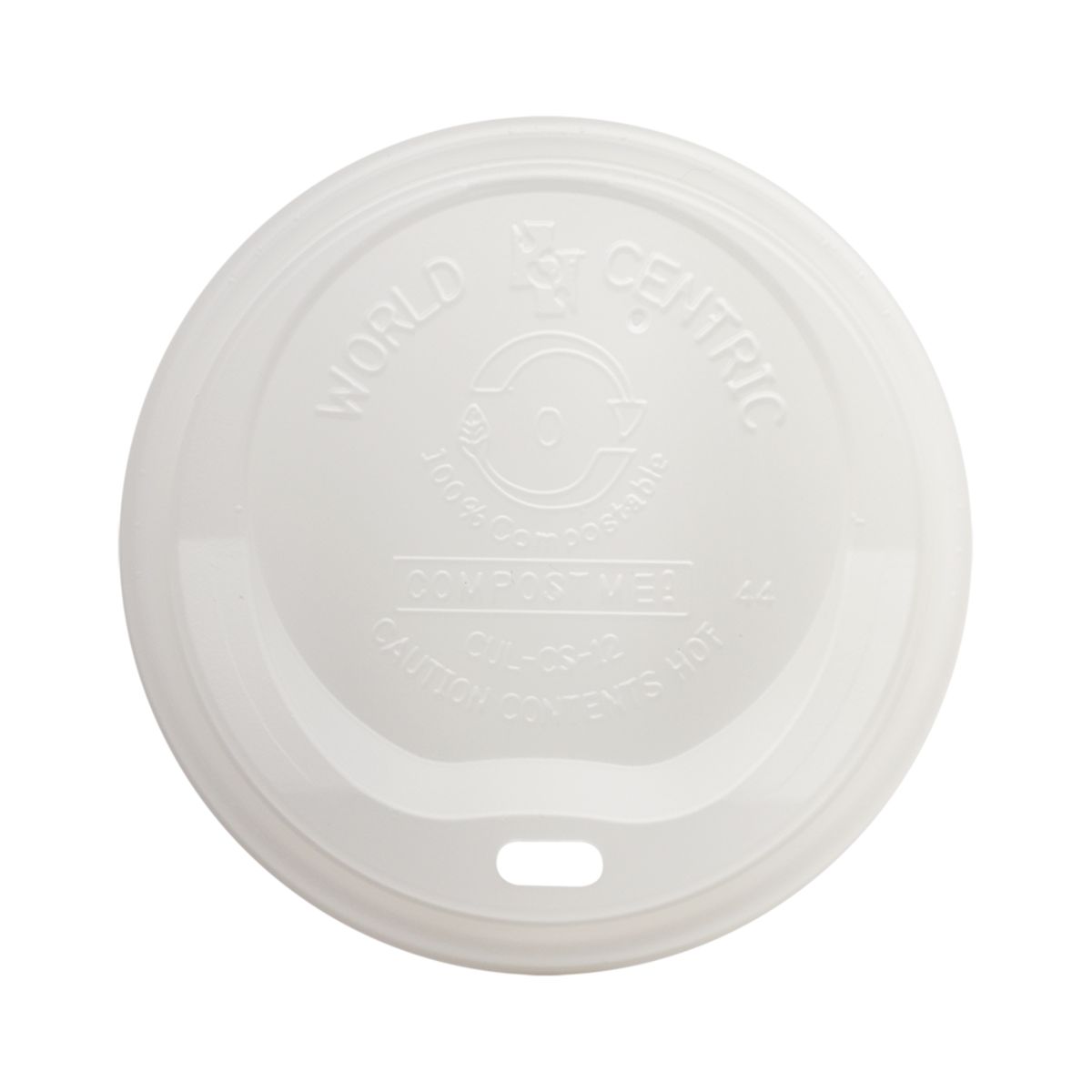 Flat Lid for 10-20 oz Hot Cup | Compostable | CPLA | 1000/case - World Centric
