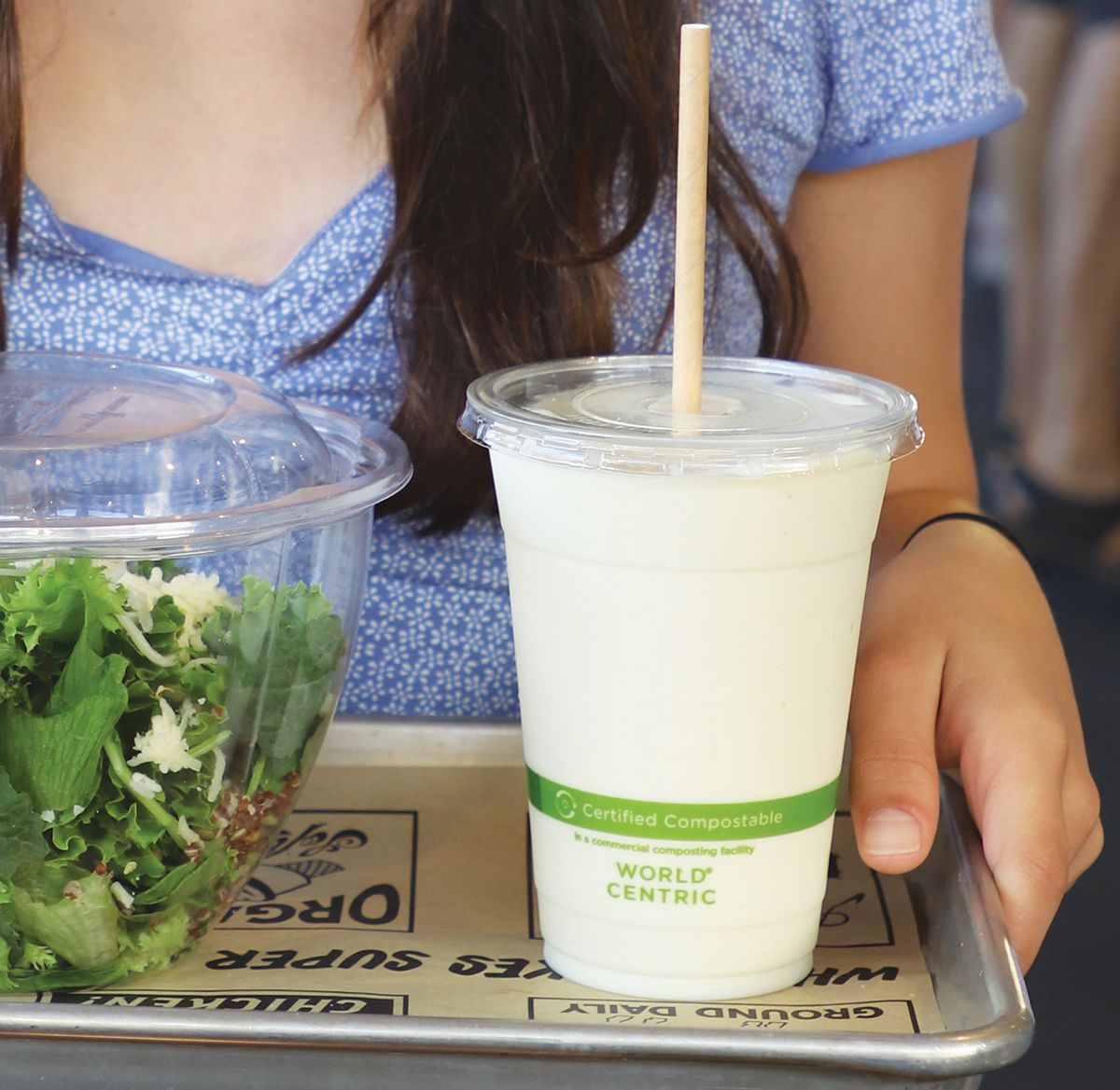 Flat Lid for 9-24 oz Cold Cup | Compostable | Clear PLA | 1000/case - World Centric
