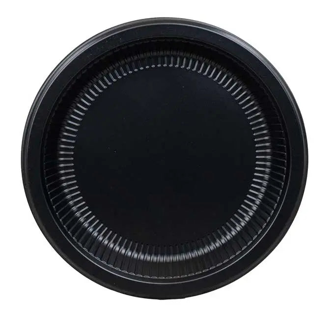 Genpak GenWare 10" Round Ribbed Plate - Black - PP - 400/case
